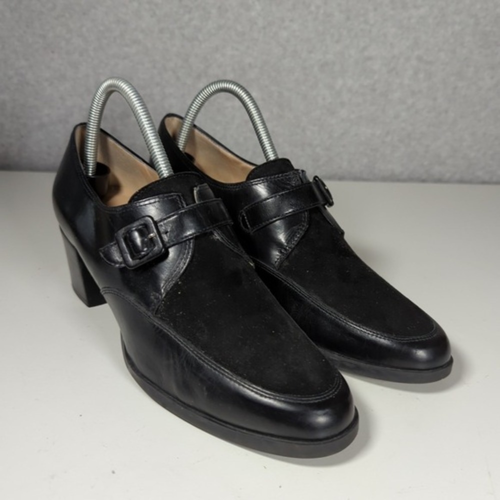 Enzo Angiolini 10M‎ Black Chunky Heels Pump Shoes School Girl Cosplay Mary Jane